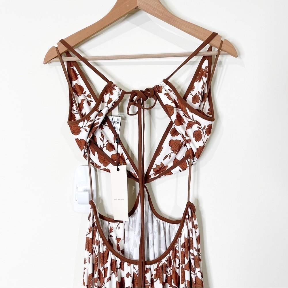 Bec + Bridge Brown White Print Cutout Phillipa Maxi Dress Size 10 US NWT - Picture 9 of 10